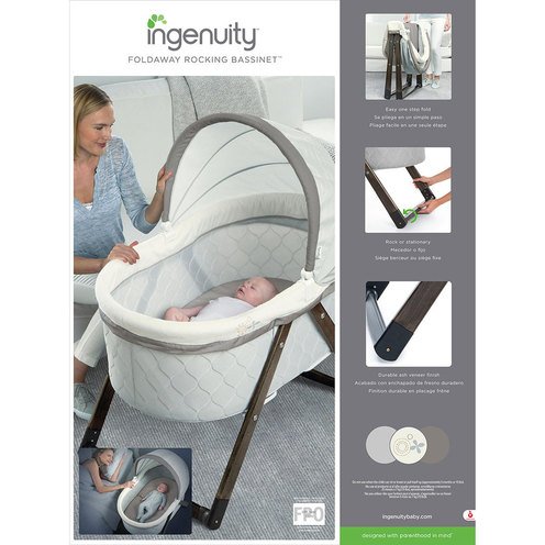 ingenuity bassinet foldaway wood