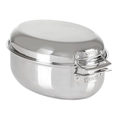 Viking 3-ply Stainless Steel 8.5-quart Oval Roaster With Lid And