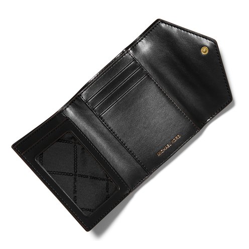 Michael Kors Black Leather Short Jet Set Trifold Wallet Michael Kors