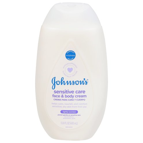 Johnson's Baby Sensitive Care Face And Body Cream, Light Scent