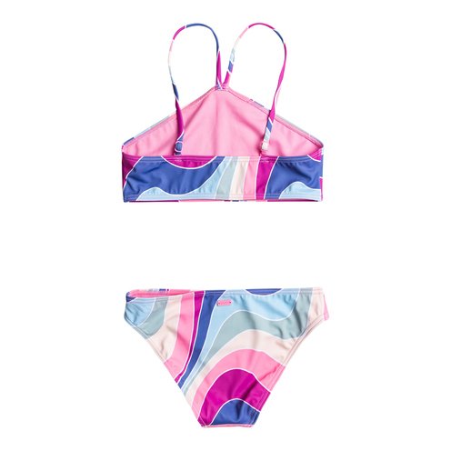 Girls' 7-16 Vacation Memories Two Piece Crop Top Bikini Set