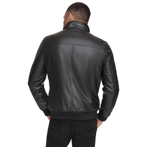 Calvin Klein Men's Faux Leather Bomber Jacket | Men's Outdoor Jackets ...