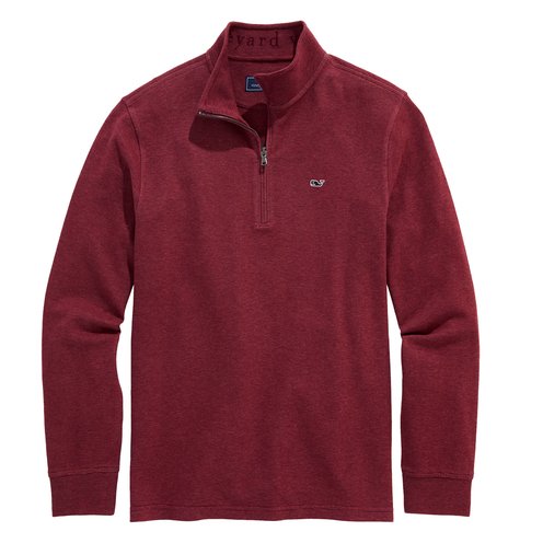 ◇PRENDA◇ RIBBON LOGO SALT WASHING SWEATSHIRT WINE Vineyard Vines Men's Salt Water Quarter-zip Top | Casual