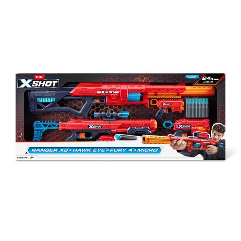 Xshot Excel Combo Pack Ranger X8 Hawkeye Fury 4 Micro Blaster