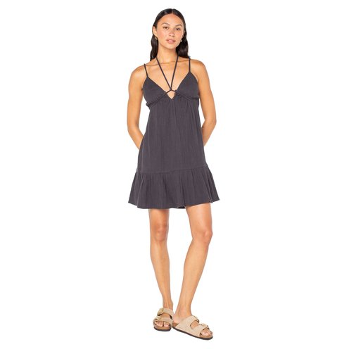 white christmas dresses Roxy Denim Mini Dress - Medium Wash main image 1