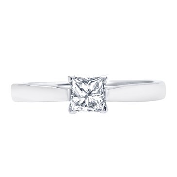Navy Star 14K White Gold 1/2 cttw Princess Cut Solitaire Ring