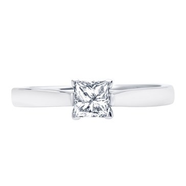 Navy Star 14K White Gold 1/2 ct Princess Cut Solitaire Ring