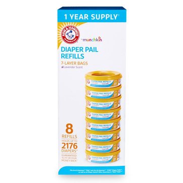 Munchkin Arm & Hammer Diaper Pail Refill Rings, 8-Pack