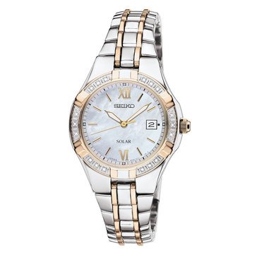 Seiko Women's Mother of Pearl Dial Diamond Accent Bracelet Watch