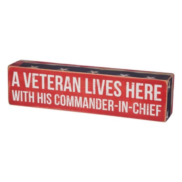Primitives By Kathy Veteran Lives Here Block Sign