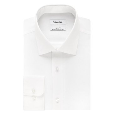 Calvin Klein Men's Regular Fit NI Herringbone Solid Dress Shirt