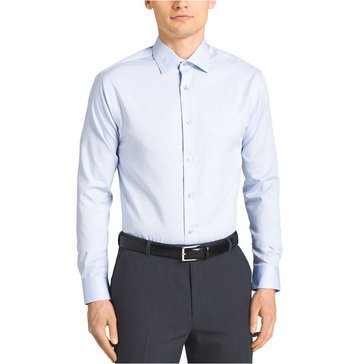 Calvin Klein Men's Regular Fit NI Herringbone Solid Dress Shirt