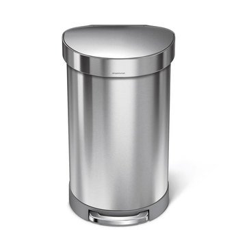 simplehuman 45-Liter Semi Round Step Can, J Liner