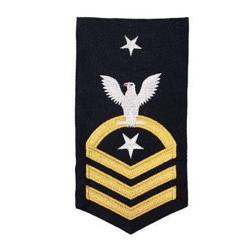 Men's E8 CMDCS Rating Badge in STANDARD Gold on Blue POLY/WOOL