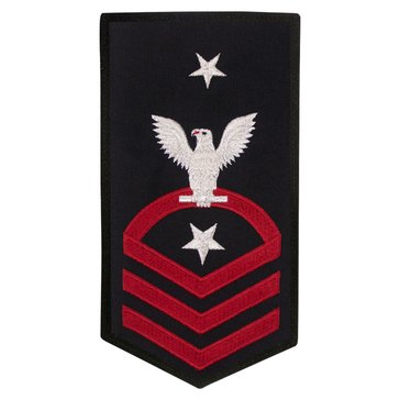 Men's E8 CMDCS Rating Badge in STANDARD Red on Blue POLY/WOOL