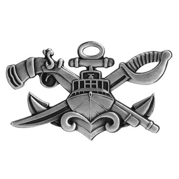 Warfare Badge Full Size SWCC SR  Oxidized  Silver 