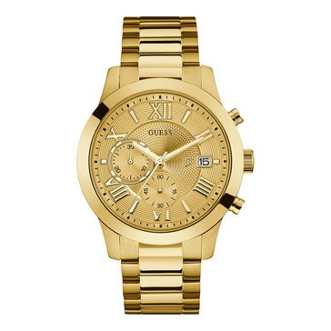 Guess Men's Atlas Chronograph Gold Tone Bracelet Watch, 45mm