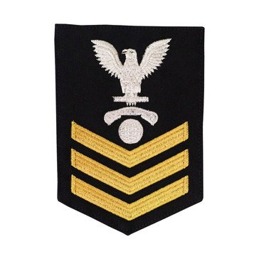 Women's E4-E6 (IC1) Rating Badge in STANDARD Gold on Blue SERGE WOOL for Interior Communication Electrician
