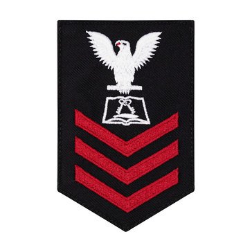 Women's E4-E6 (CS1) Rating Badge in STANDARD Red on Blue SERGE WOOL for Culinary Specialist