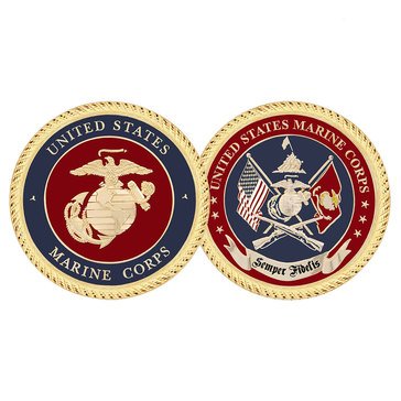 Challenge Coin USMC Ega US Flags Coin