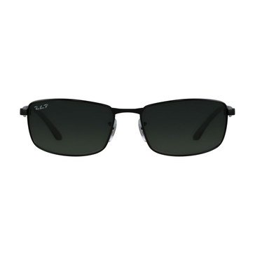 Ray-Ban Men's Polarized Sunglasses RB3498, Black/ Green Classic G-15 61mm