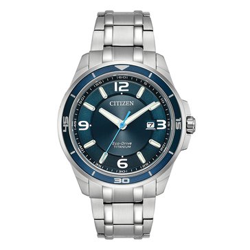 Citizen Men's Brycen Ti Silver-Tone Titanium Eco-Drive Bracelet Watch
