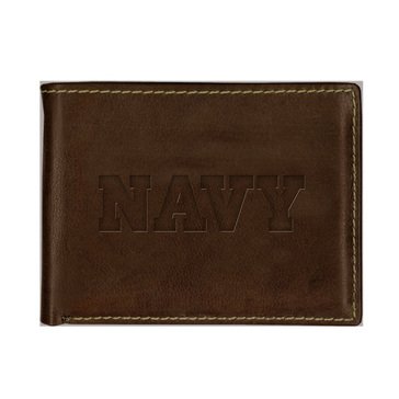 Carolina Sewn Anchor Leather Contrast Stitch Billfold Wallet Coffee Brown