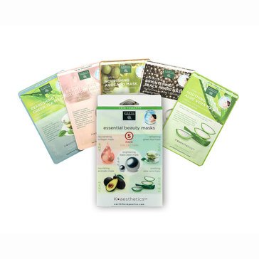 Earth Therapeutics Essentials Assorted Facial Sheet Masks, 5pk