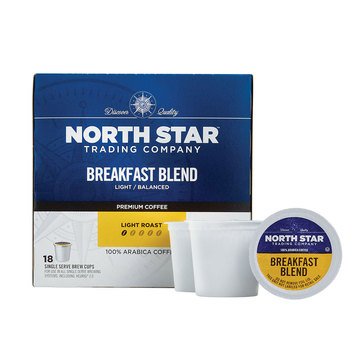 North Star Breakfast Blend Single Brew Cups, 18-Count