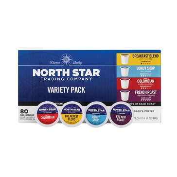 North Star Variety Pack Single Serve Coffee Cups 80-Count
