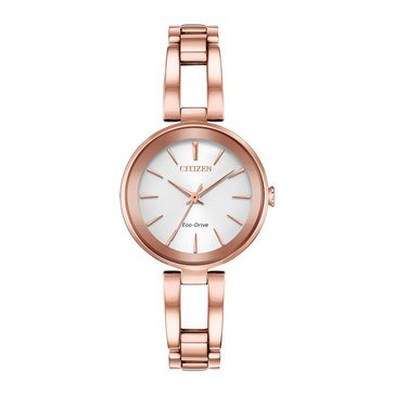 Citizen Women's Axiompg Pink Gold-Tone Stainless Steel Bangle Eco-Drive Watch