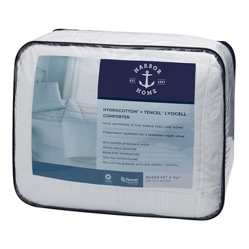 Harbor Home Hygro-Tencel Cotton 300 Thread Count Down Alternative Queen Comforter