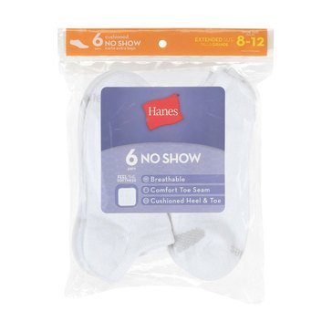 Hanes Women's Cool Comfort No Show Socks, 6-Pack