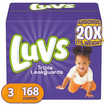 Luvs Diapers Size 3 Giant Pack, 168ct