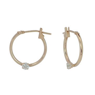 Children's 14K Gold CZ Hoop Earrings