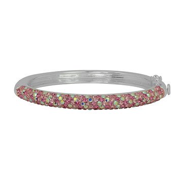 Children's Sterling Silver Plated Crystal Bangle Bracelet