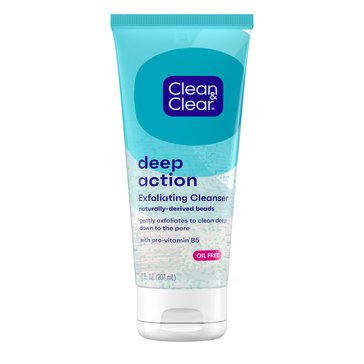 Clean & Clear Deep Action Exfoliating Scrub Cleanser Oil Free, 7oz