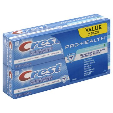 Crest Pro-Health Smooth Formula Clean Mint Paste 2-Pack Toothpaste, 9.2oz