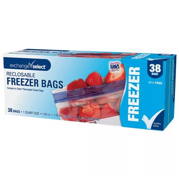 Exchange Select Freezer Bags Quart, 38-count