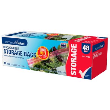 Exchange Select Recloseable Quart Storage Bags