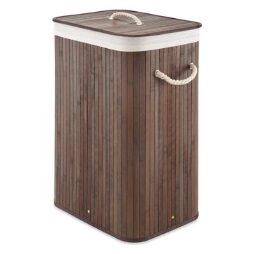 Whitmor Rectangular Bamboo Hamper with Rope Handles