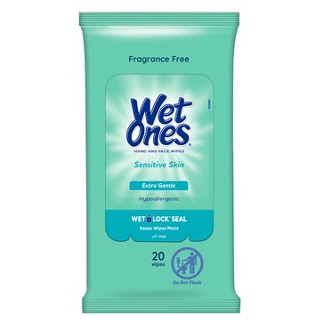 Wet Ones Sensitive Skin Hand Wipes 20-Count