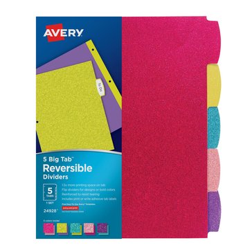 Avery 5-Tab Glitter Dividers
