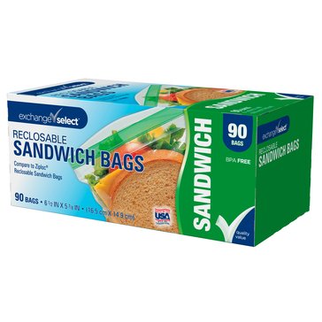 Exchange Select Recloseable Sandwich Bags