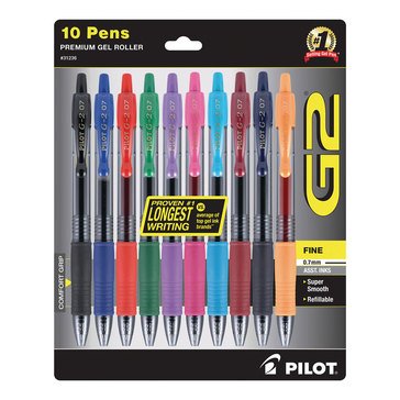 Pilot G2 Fine Point Multi-Color Gel Pens, 10-count   