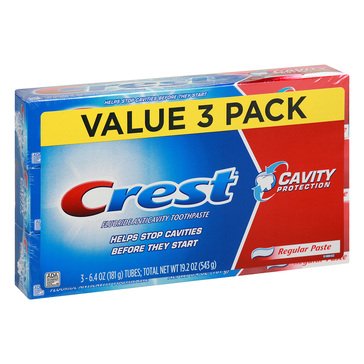 Crest Cavity Protection 3-Pack Toothpaste, 19.2oz