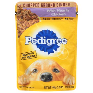 Pedigree Meaty Ground Dinner w/ Hearty Chicken Dog Food, 1 count