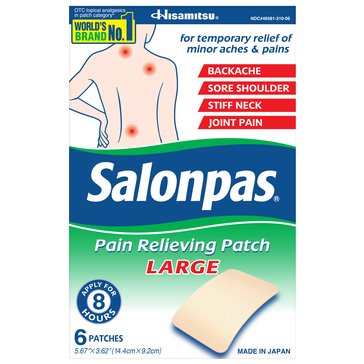 Salonpas Large Pain Relieving Patch, 6ct