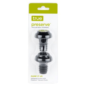 True 3910 Preserve Vacuum-Seal Stoppers, Black