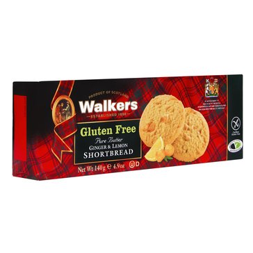Walkers Gluten Free Ginger & Lemon Shortbread Cookies, 4.9oz